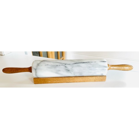 French Kitchen Marble Rolling Pin with Stand - Picture 1 of 3
